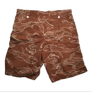 Diesel Swim Wear Brown Ivory Floral  Men’s Sz L
